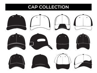Collection of Caps in Black and White