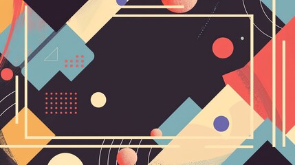 Obraz premium retro vintage abstract background geometric shape with speed motion perspective line, Generative Ai