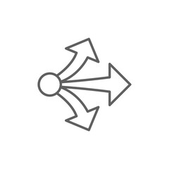 Propagate arrows icon. Simple outline style. Expansion, expand, diffusion, outward, spread, arrow, human resources concept. Thin line symbol. Vector illustration isolated. Editable stroke.
