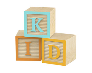 Obraz premium Colorful transparent letter blocks kid