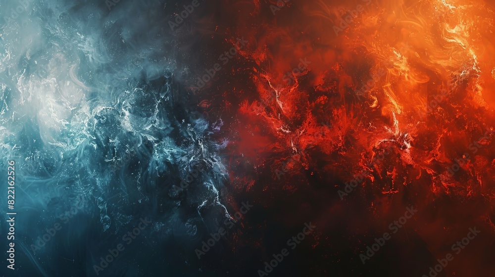 Wall mural an abstract afterlife theme, with a background that features bright, ethereal shapes on one side and
