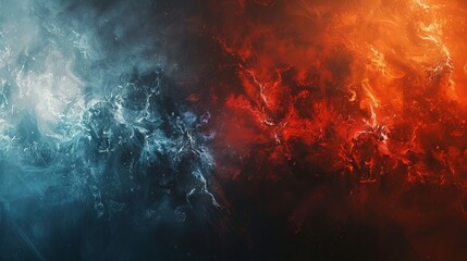 Fototapeta premium An abstract afterlife theme, with a background that features bright, ethereal shapes on one side and dark, shadowy forms on the other. The minimalist design captures the mystery and contrast of the