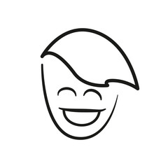 Smile icon illustration. black flat color. great for emoticons and design complements.