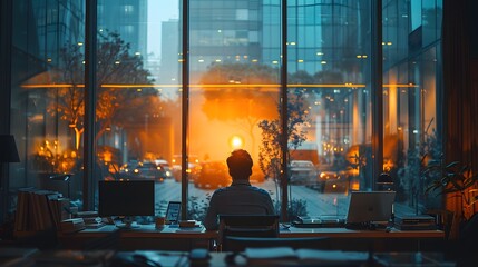 People working in a modern office, sitting at their desks and having focused conversations. List of Art Media Photograph inspired by Spring magazine