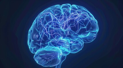 An X-ray illustration of the human brain focused on the occipital lobe and visual processing areas, rendered in high definition to emphasize the detailed brain structures responsible for vision. 