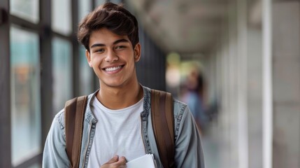 Proud student holding a scholarship grant, symbolizing educational success and opportunities for college