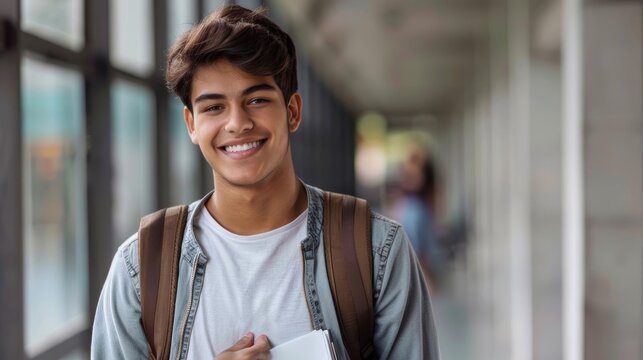 Proud student holding a scholarship grant, symbolizing educational success and opportunities for college