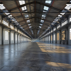 Huge distribution warehouse with high shelves
