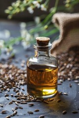 Mafur essential oil. Selective focus