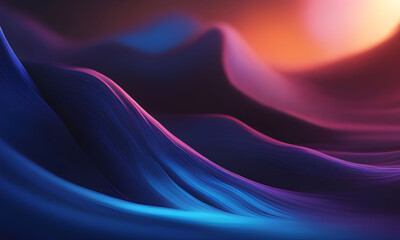Colorful abstract background with neon glow, waves, blurred light lines.