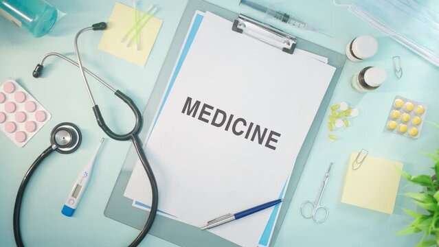 MEDICINE WRITTEN ON MEDICAL PAPER