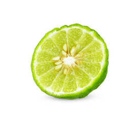 Half of Bergamot isolated on white background.