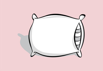sketch vector illustration of pillow, art, pillow isolated,  bed pillow