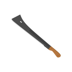 tapanga machete flat design vector illustration isolated on white background. Combat weapon blades, vector model types. Trapper sword and hunter knife blades. Protection concept. Warrior blades