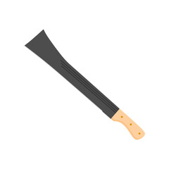 tapanga machete flat design vector illustration isolated on white background. Combat weapon blades, vector model types. Trapper sword and hunter knife blades. Protection concept. Warrior blades