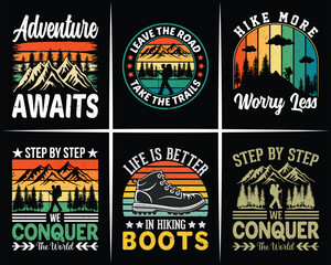 The best Outdoor Hiking t-shirt design bundle