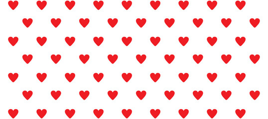 Red Heart icons seamless pattern. Mother's Day, Father's Day, wedding or Valentine's Day wallpaper vector isolated on White Background