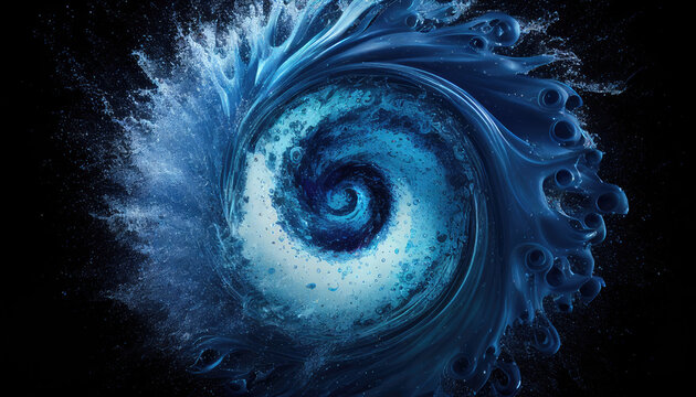Liquid swirl or vortex. Abstract water spiral. Generative AI