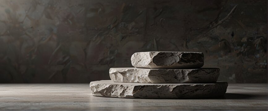 Rock platform podium product presentation background branding, identity and packaging inspiration