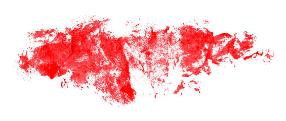 Shiny red brush watercolor painting isolated on transparent background. watercolor png