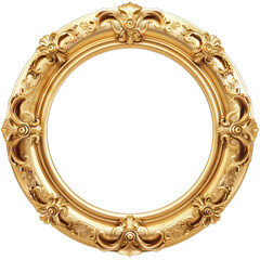 Gold baroque frame isolated on white background