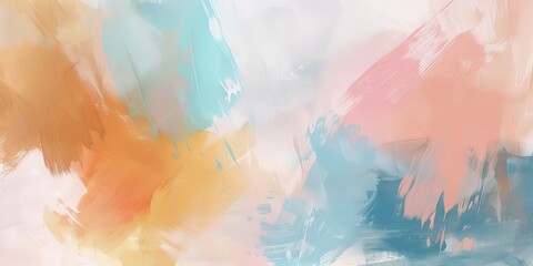 Fototapeta premium Soft pastel abstract brushstroke background with gentle hues and fluid textures 