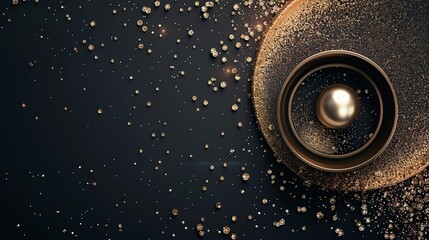 gold and black circular background