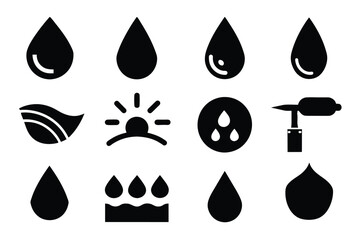 Flat Water icon Vector Set design