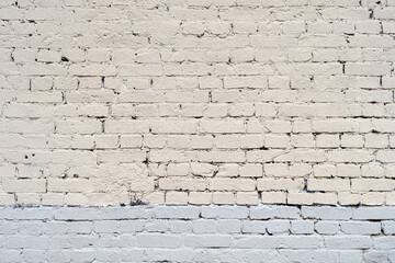 Old white brick wall. Abstract interior background.