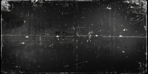 Black and white film negative texture background with dust, scratches and grunge frame for a vintage video tape effect. dreamy vintage destroyed photo or film light leaks texture overlay with vignette