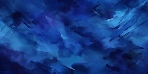 Obraz premium Deep abstract blue watercolor background with textured brushstrokes and gradients.banner 