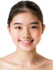 Obraz premium Young and beautiful asian hong kong chinese japanese korean girl transparent background
