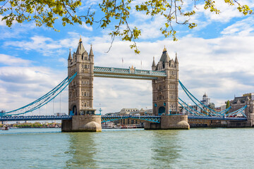 Famous Tower bridge over Thames river, London, UK