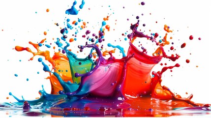 The wild colors are splashed across a white background in colorful patterns