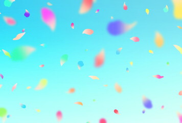 Fototapeta premium 背景素材_花吹雪_カラフル_空
