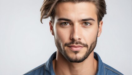 Obraz premium headshot of carpenter handsome guy model on plain white background studio from Generative AI