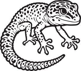 Leopard Gecko outline silhouette vector illustration.
