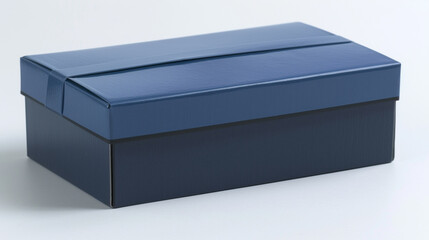 Navy lid tops a powder blue rectangular blank box, enhancing the cool, calming effect.