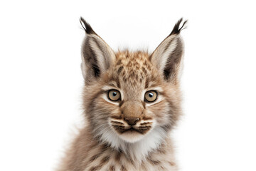 Naklejka premium Baby lynx portrait. Generative AI illustration