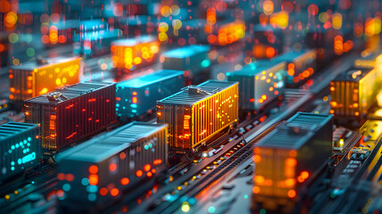 Glossy Logistics Integration Concept: Abstract Digital Art Symbolizing Seamless  Innovative Technology in Logistics