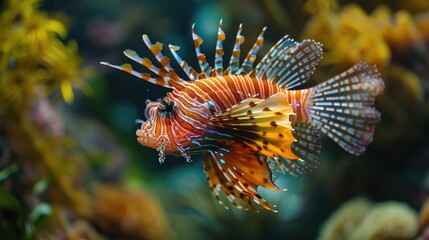 The lionfish in the sea