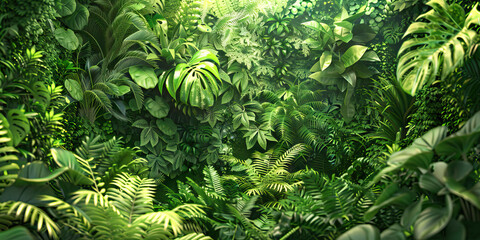 Oasis of Tranquility: Greenery and serene scenery harmoniously blend to form a peaceful haven within the home