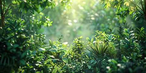 Nature's Sanctuary: Lush greenery and serene scenery adorn the walls, creating a peaceful oasis within the home.