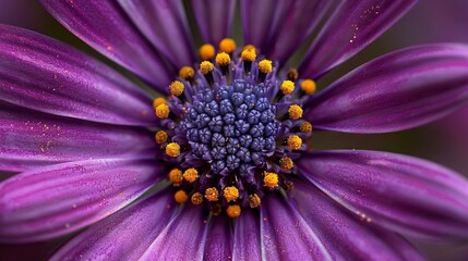 Close up of a purple flower with intricate stamens ideal for sustainable floral decorations