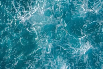 Turquoise Sea Water Texture with Waves and Ripples