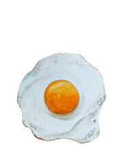 fried egg on a white background