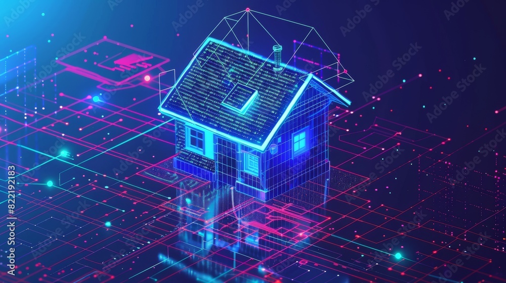 Poster smart home and iot system development. setup and configuration of domestic internet of things scenar
