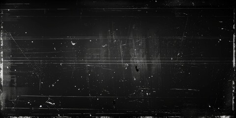Black and white film negative texture background with dust, scratches and grunge frame for a vintage video tape effect. dreamy vintage destroyed photo or film light leaks texture overlay with vignette