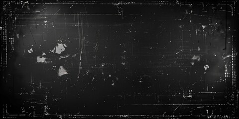 Black and white film negative texture background with dust, scratches and grunge frame for a vintage video tape effect. dreamy vintage destroyed photo or film light leaks texture overlay with vignette