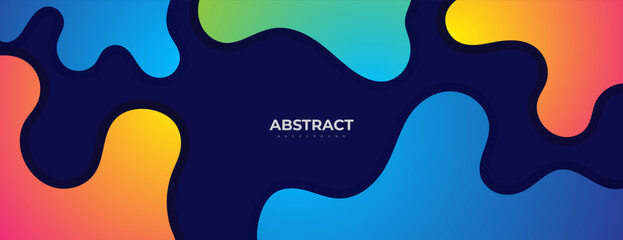 colorful fluid shapes with dark blue background. great for wallpaper, website, banner, presentation, cover, brochure, poster.